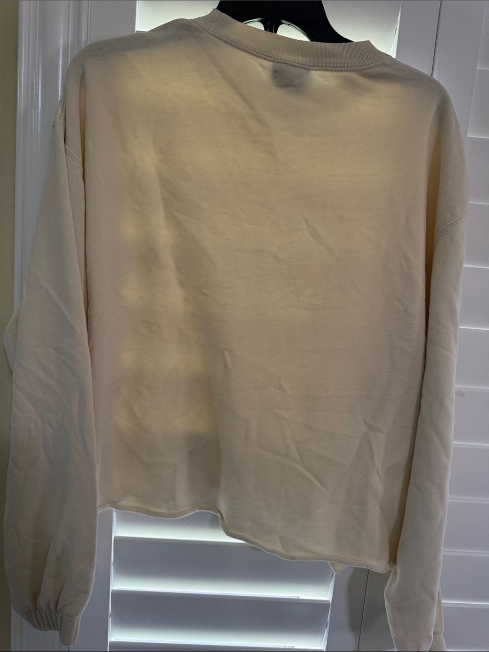 Nike Cream Crewneck Sweatshirt with Subtle Reflective Swoosh Circle - Picture 7 of 7